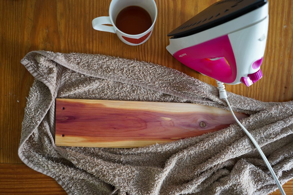 Ironing a cedar board